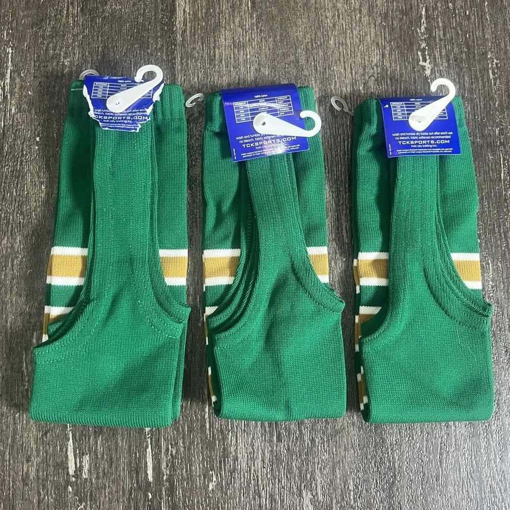 Lot‎ Of 3 TCK Baseball Stirrups Large 700 Pro Green Gold White USA MADE NEW